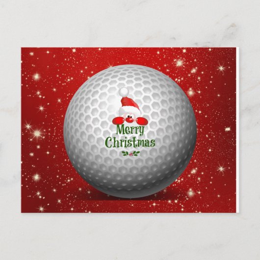 Golfer Santa, Merry Christmas Feestdagenkaart (Voorkant)