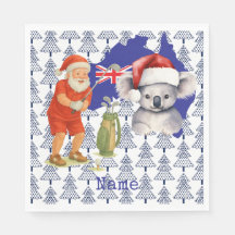 Golfer Santa met Koala Beer op de kaart van Austra