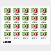 Golfer Santa op groen voor Kerstmis Vierkante Sticker (Vel)