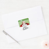 Golfer Santa op groen voor Kerstmis Vierkante Sticker (Envelop)