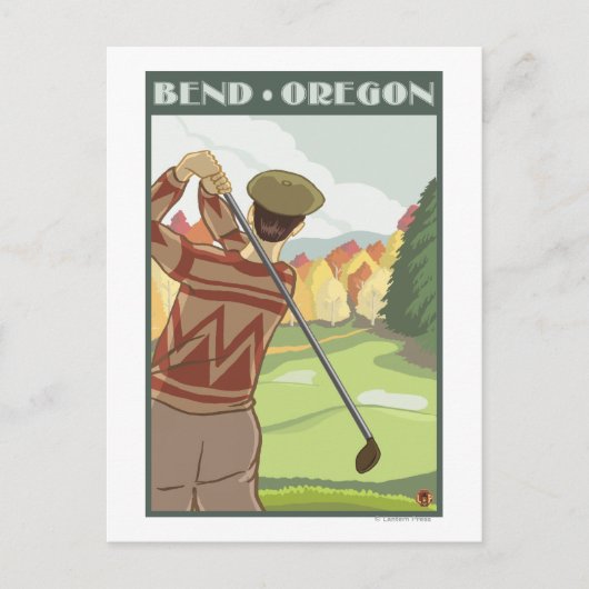 Golfer Scene - Bend, Oregon Briefkaart (Voorkant)