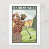 Golfer Scene - Flathead-meer, Montana Briefkaart (Voorkant)
