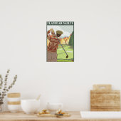 Golfer Scene - Flathead-meer, Montana Poster (Keuken)