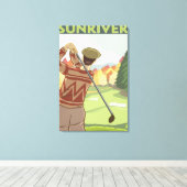 Golfer Scene - Sun River, Oregon Canvas Afdruk (Insitu (Houten vloer))