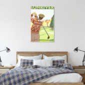 Golfer Scene - Sun River, Oregon Canvas Afdruk (Insitu (Slaapkamer))