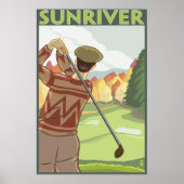 Golfer Scene - Sun River, Oregon Poster (Voorkant)