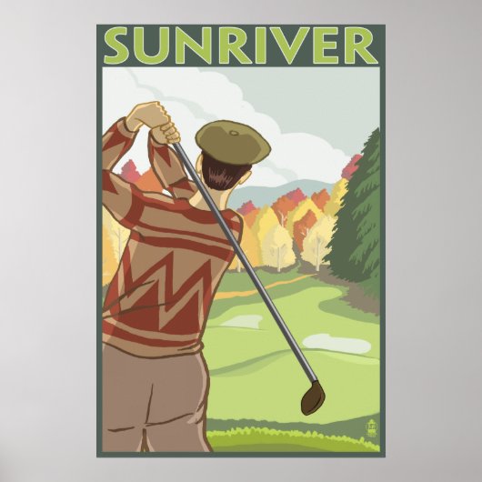 Golfer Scene - Sun River, Oregon Poster (Voorkant)