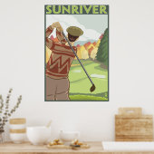 Golfer Scene - Sun River, Oregon Poster (Keuken)