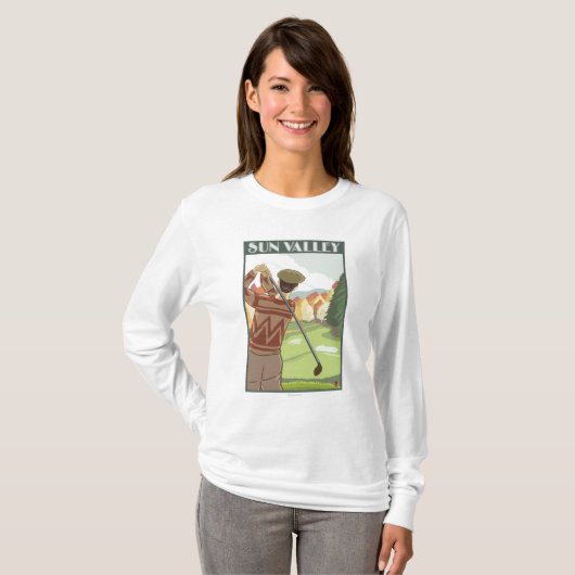 Golfer Scene - Sun Valley, Idaho T-shirt (Voorkant volledig)