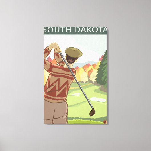 Golfer SceneSouth Dakota Canvas Afdruk (Voorkant)