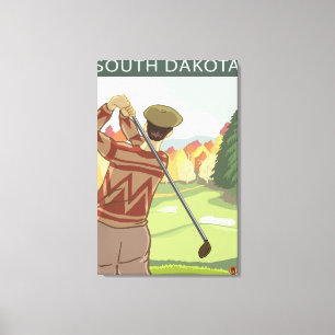 Golfer SceneSouth Dakota Canvas Afdruk