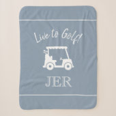 Golfer Schattig Golfkarretje Monogram Beginletters Sherpa Deken (Voorkant)