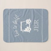 Golfer Schattig Golfkarretje Monogram Beginletters Sherpa Deken (Voorkant (horizontaal))
