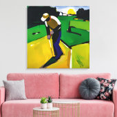 Golfer schilderij - stretched canvas kunst print (Insitu (Woonkamer))
