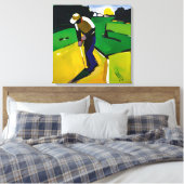 Golfer schilderij - stretched canvas kunst print (Insitu (Slaapkamer))