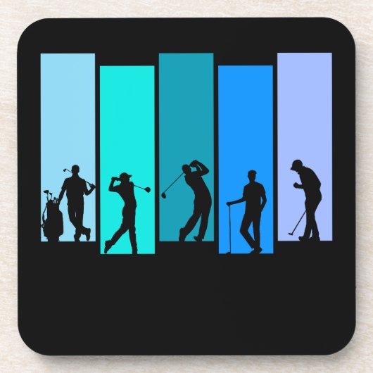 Golfer Silhouet Bier Onderzetter (Voorkant)