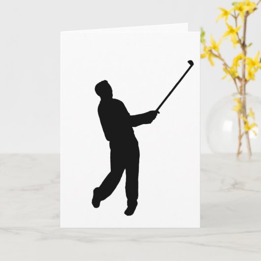 Golfer silhouet kaart (Gele Bloem)