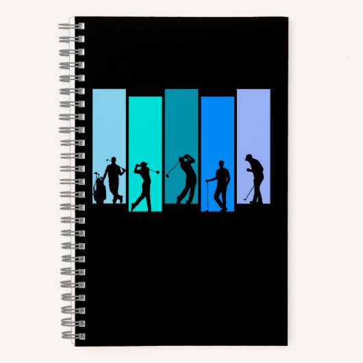 Golfer Silhouet Notitieboek (Voorkant)