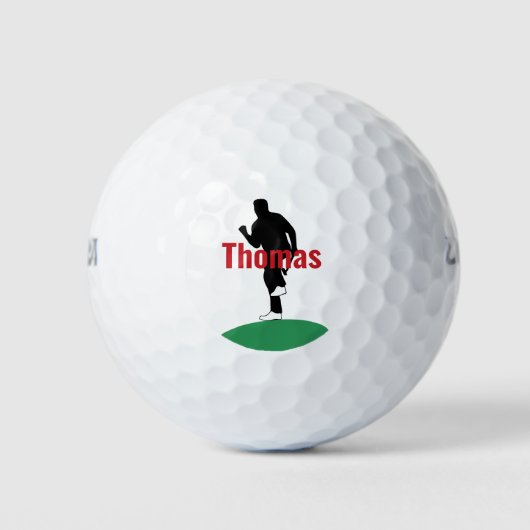 Golfer silhouet op de groene aangepaste golfballen (Voorkant)