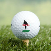 Golfer silhouet op de groene aangepaste golfballen (Insitu Shirt)