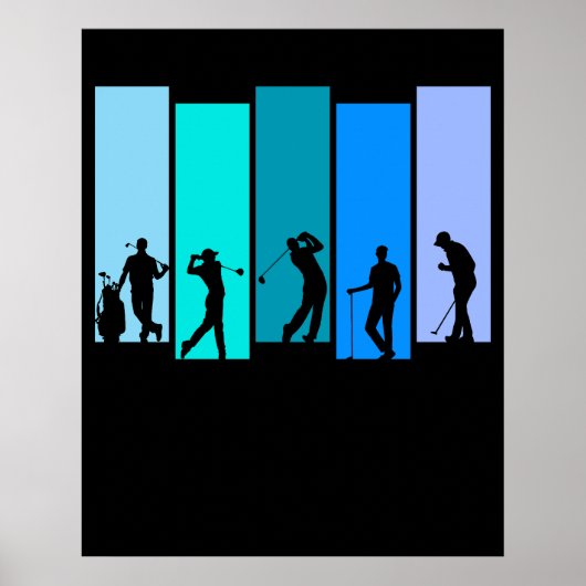 Golfer Silhouet Poster (Voorkant)