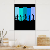 Golfer Silhouet Poster (Keuken)