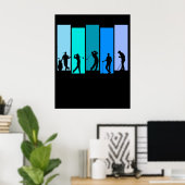 Golfer Silhouet Poster (Thuiskantoor)