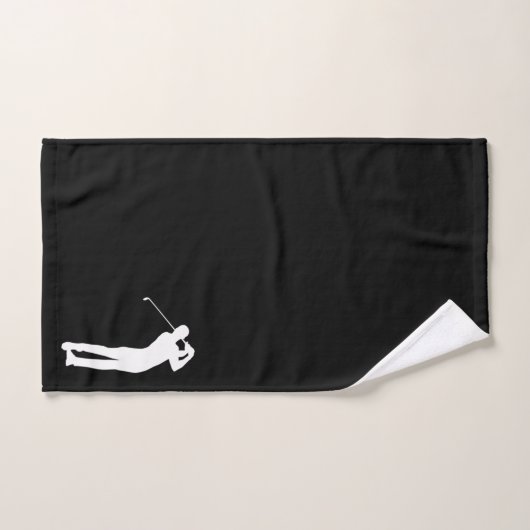 Golfer Silhouette Black Bad Handdoek (Handdoek)