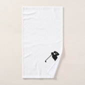 Golfer Silhouette Black White Bad Handdoek (Handdoek)