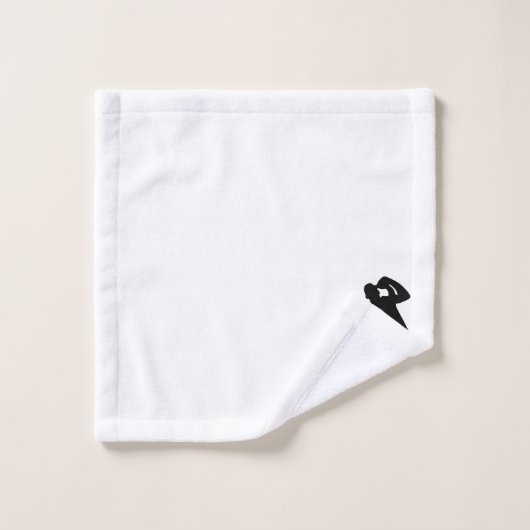 Golfer Silhouette Black White Bad Handdoek (Wasdoekje)