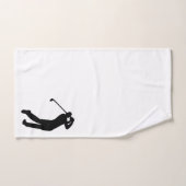 Golfer Silhouette Black White Bad Handdoek (Handdoek)