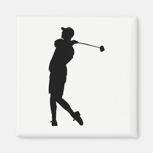 Golfer Silhouette Magneet (Voorkant)