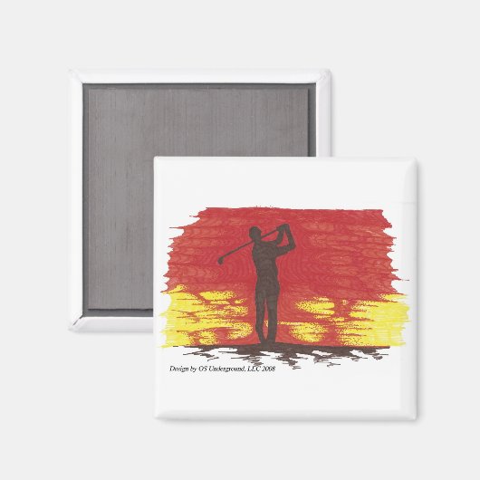Golfer Silhouette Magnet (Voorkant / Achterkant)