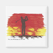 Golfer Silhouette Magnet (Voorkant)