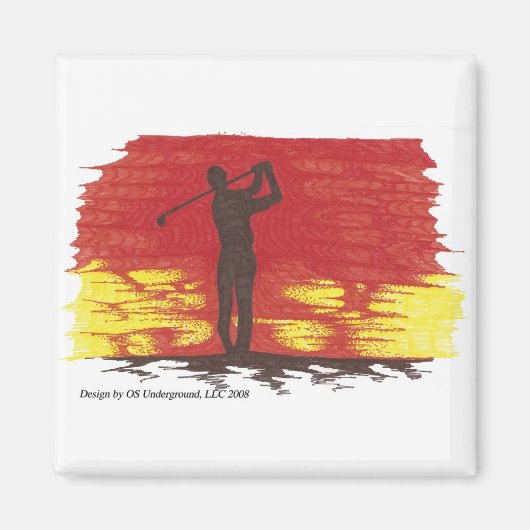 Golfer Silhouette Magnet (Voorkant)