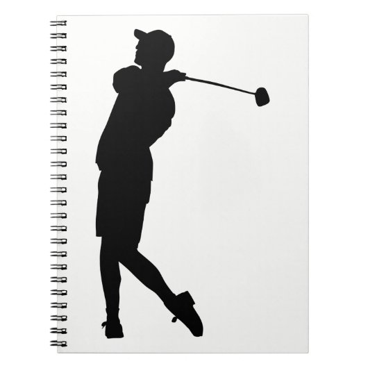 Golfer Silhouette Notitieboek (Voorkant)