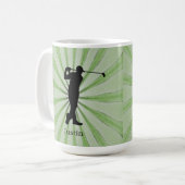 Golfer Silhouette Personalize Koffiemok (Voorkant links)