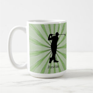 Golfer Silhouette Personalize Koffiemok