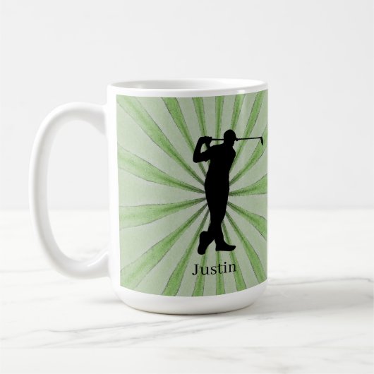 Golfer Silhouette Personalize Koffiemok (Links)