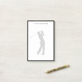 Golfer Silhouette Personalized Post-it® Notes (Op bureau)