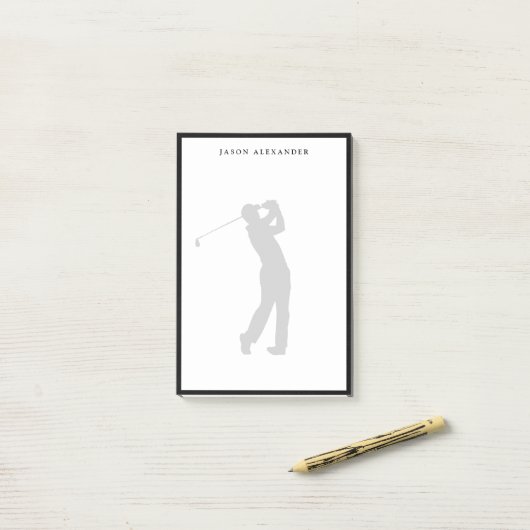 Golfer Silhouette Personalized Post-it® Notes (Op bureau)