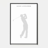 Golfer Silhouette Personalized Post-it® Notes (Voorkant)