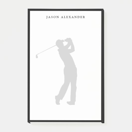 Golfer Silhouette Personalized Post-it® Notes (Voorkant)