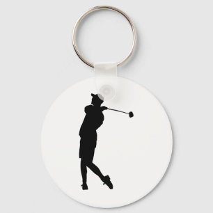 Golfer Silhouette Sleutelhanger