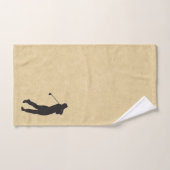 Golfer Silhouette Sport Design Leather Kijk Bad Handdoek (Handdoek)