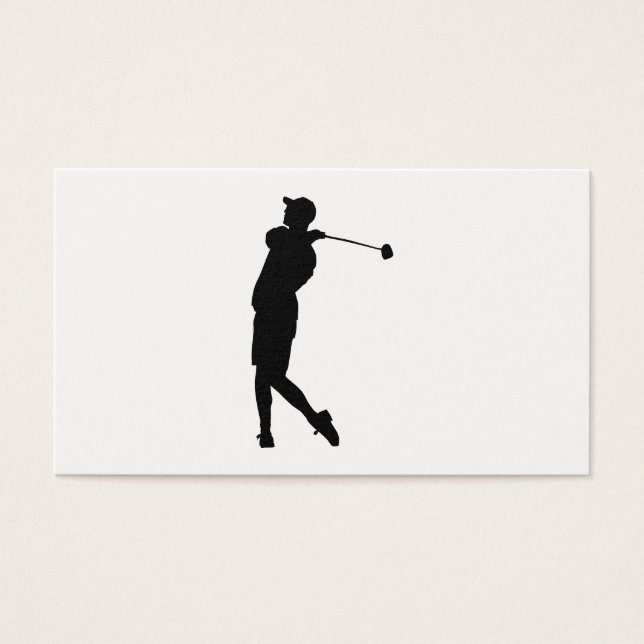 Golfer Silhouette Visitekaartjes (Voorkant)
