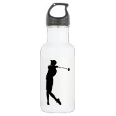 Golfer Silhouette Waterfles (Voorkant)