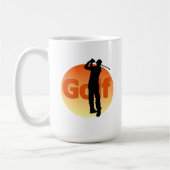 Golfer Silhouette Zonsondergang Koffiemok (Links)