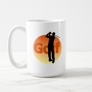 Golfer Silhouette Zonsondergang Koffiemok