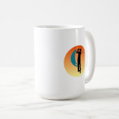 Golfer Silhouette Zonsondergang Koffiemok (Voorkant rechts)